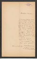 k.k. naturhistorisches Hofmuseum, Intendanzakten 1885-1896 (Hauer), Aktenzahl Z.480.c/1889, Seite 1